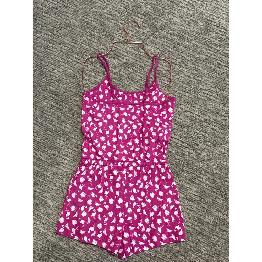 Cosa Bella‎ Girls Tropical Flamingo Romper Pajamas with Drawstring size M